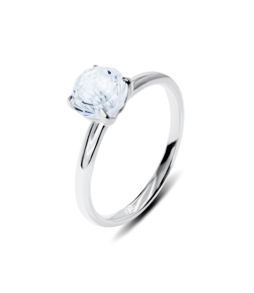 CZ Rose Shaped Silver Ring NSR-3388